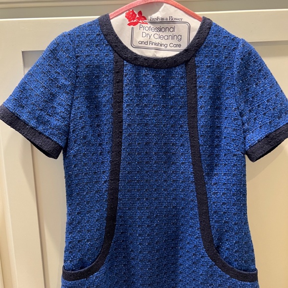 Boden Blue Tweed Mod Shift Mini Dress, Size 6 - Picture 3 of 5